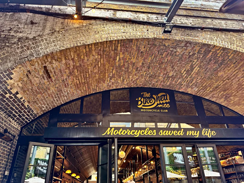 Brick archway at a motorcycle venue